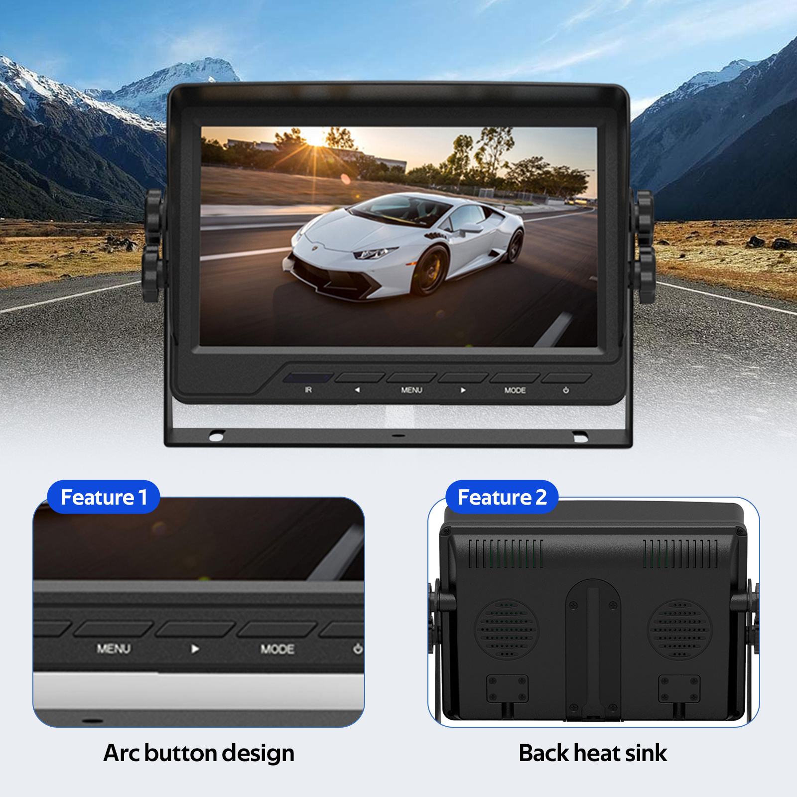 Best Selling Factory Car Roof Mount Lcd Monitor With Tv