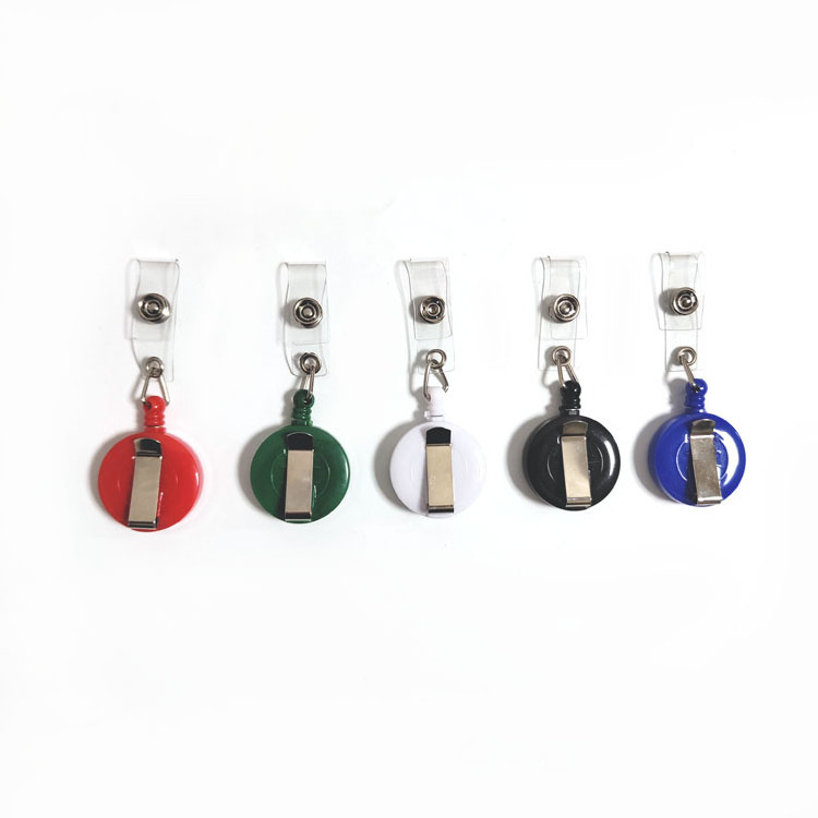 Promotional Multi Colors Yoyo Retractable Id Badge Reel Keychain Work Card Id Name Card Holder Clip