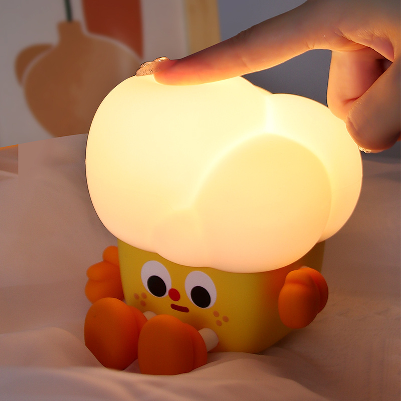 Cute Cartoon Children Infant Holiday Gift Toy Silicone Night Lamp Touch Sensor Led Lights