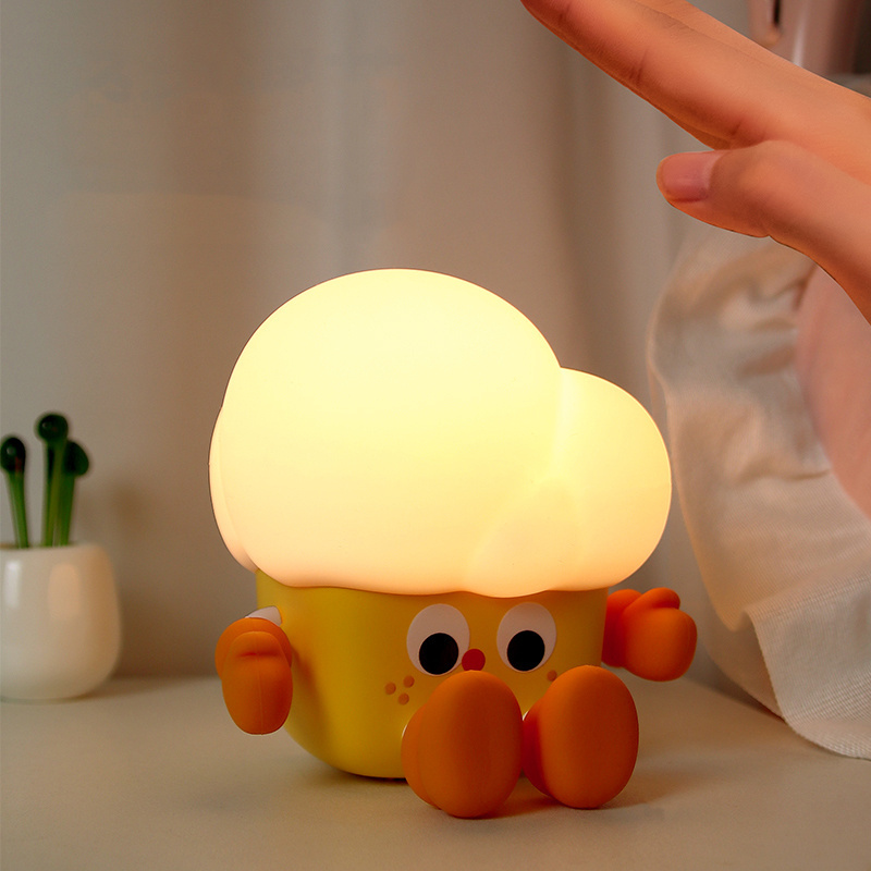 Cute Cartoon Children Infant Holiday Gift Toy Silicone Night Lamp Touch Sensor Led Lights