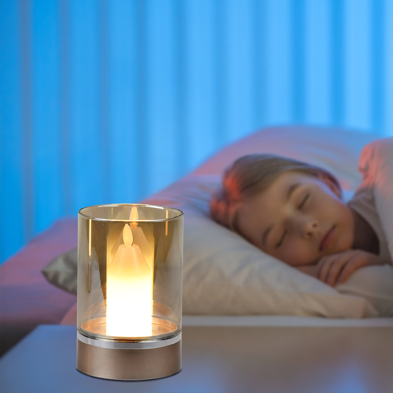 Simple Bedroom Bed Decoration Candle Touch Table Lamp Rechargeable Night Light