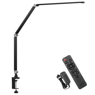 Hot Sales Fold Long Swing Arm LED Touch Clip Desk Lamp With Remote Control  For Office Study Work