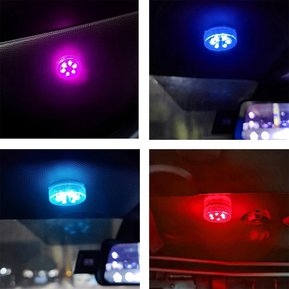 Car Mini Led Touch Light Auto Wireless Ambient Lamp Portable Night Reading Light Car Roof Bulb Car Interior Light