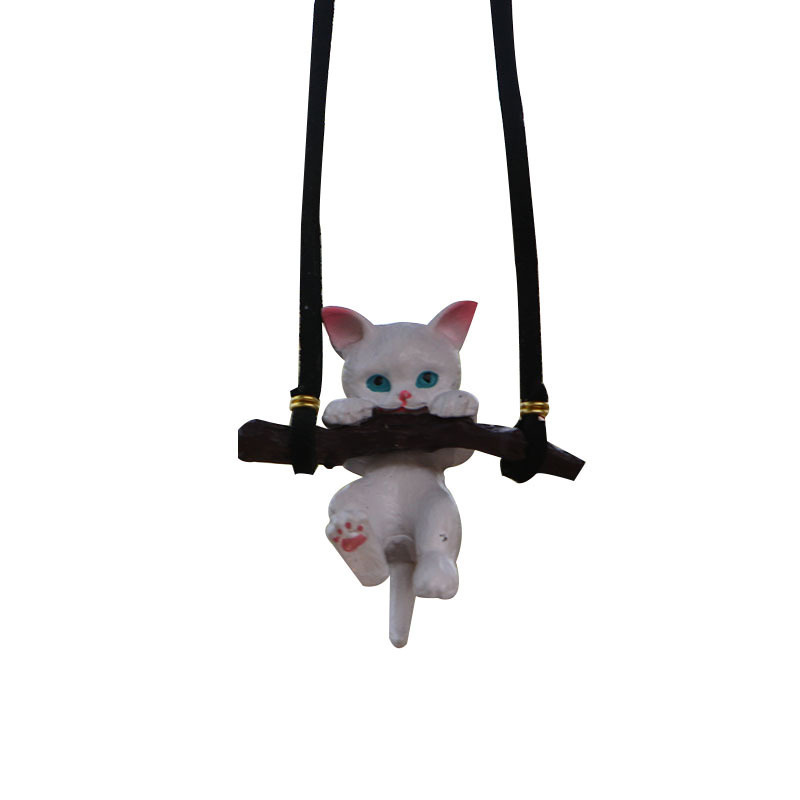 Car Hanging Pendant Ornament Cute Branch Cat Rearview Mirror Pendant Swing Car Interior Decoration Birthday Gift car accessories