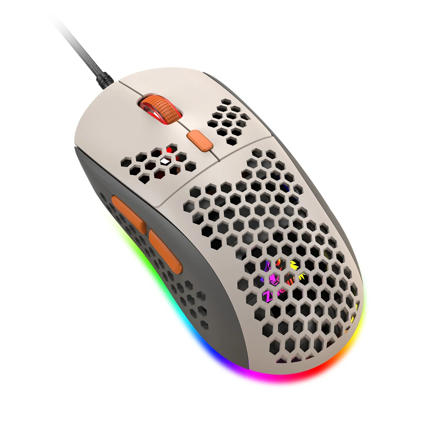 M8 Wired Mouse RGB Light Honeycomb Gaming Mouse Desktop PC Computers Laptop Mice Gamer 6400 DPI Lightweight Office Mouse