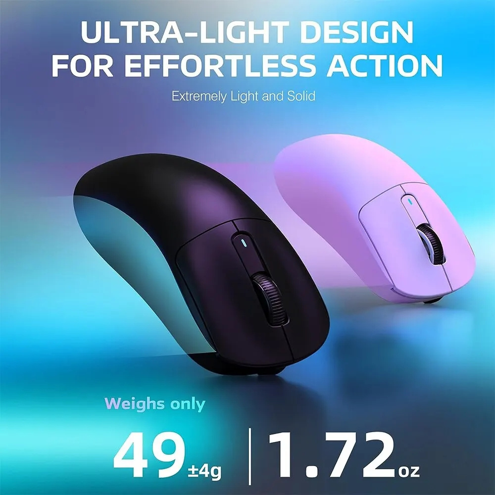 X3 Lightweight Wireless Gaming Mouse with 3 Mode 2.4G USB-C Wired BT 26K DPI PAW3395 Optical Sensor for PC/Laptop/Win/Mac