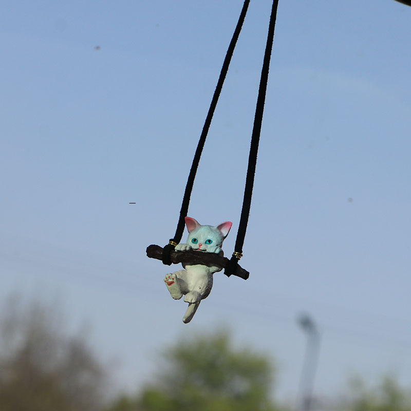 Car Hanging Pendant Ornament Cute Branch Cat Rearview Mirror Pendant Swing Car Interior Decoration Birthday Gift car accessories