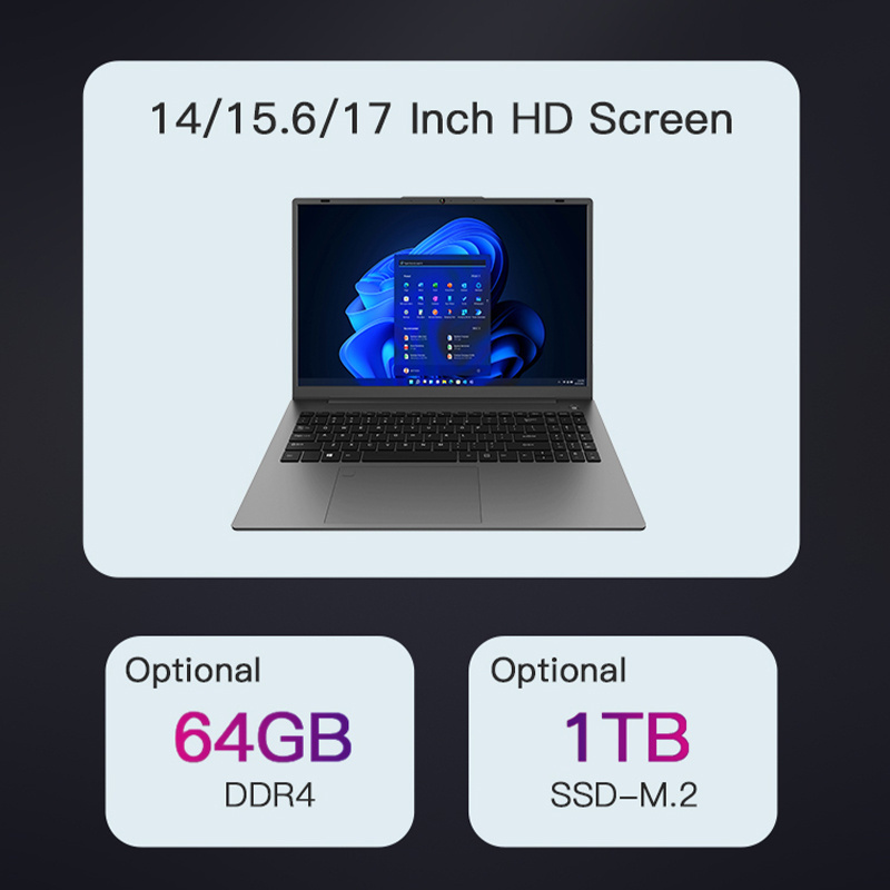 High Performance Low Price Win11 128GB-1TB SSD 8GB 16GB RAM Business Office Laptop Notebook