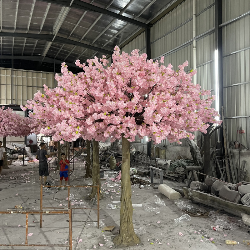 Customized Big Artificial Cherry Blossom Tree Faux Silk Pink Cherry Tree Artificial Cherry Blossom Tree For Wedding Decoration