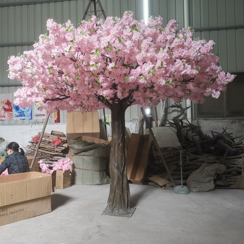 Customized Big Artificial Cherry Blossom Tree Faux Silk Pink Cherry Tree Artificial Cherry Blossom Tree For Wedding Decoration