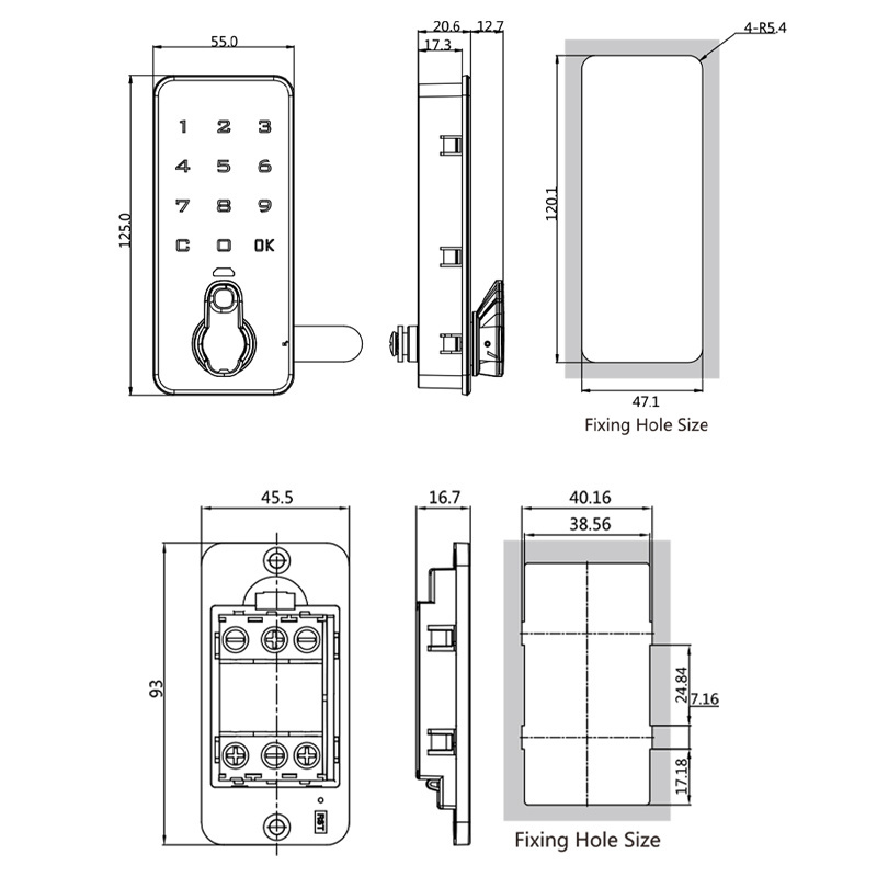 Smart Electronic  Keypad Gym Touch Pad Lock emergency key For Public Furniture Cabinet Locker