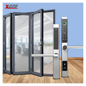 finger print lock password swipe card unlock gate courtyard aluminum alloy sliding swing bridge cutoff lock