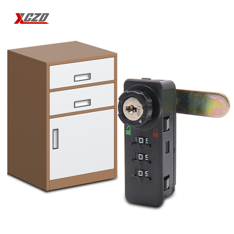 Hot selling 3 digit combination password mechanic lock with master keys for wooden furniture filing cabinet