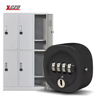 Zinc alloy mechanical dial lock with four digit code and emergency key suitable for changing cabinet cam lock