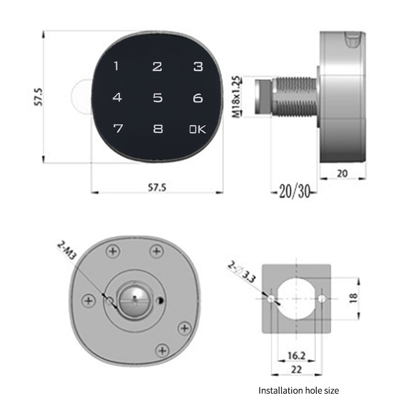 Black Digital Electronic Smart Cabinet Lock Password Keypad Smart Lock Lock