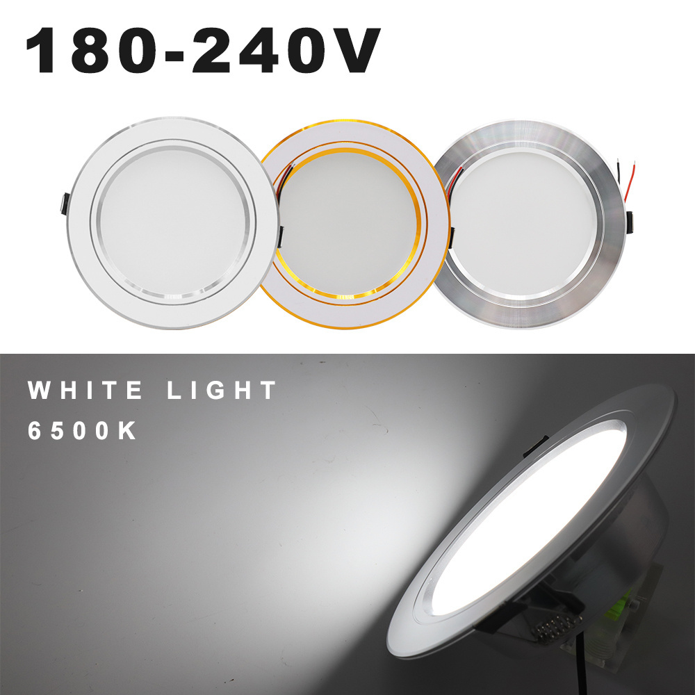 AC220V LED Downlight Recessed Round Gold Ceiling Light 5W 9W 12W 15W 18W White/Warm white Aluminum LED Down Lamp Ultra Thin