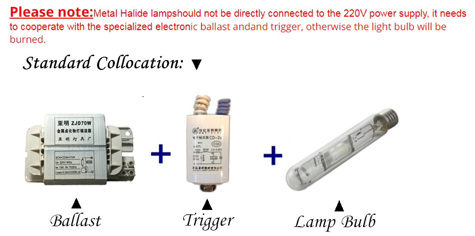 175W 250w 400w 1000w Metal Halide Lamp E27 E40 MH Bulb 220V Agricultural Planting Lamp for Plant Sprout & Stem Leaf