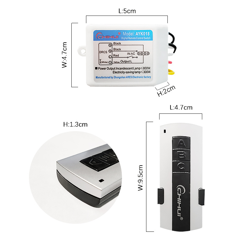 Digital Wireless Remote Control Switch 30M Zigbee Push Button ON/OFF Smart Receiver 1/3/4/5/6/8/10/12/15 Channel Transmitter