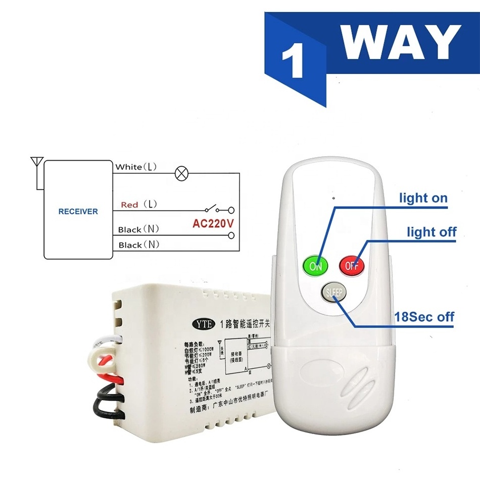 AC200V-240V Multifunction Digital Lamps Wireless Remote Control Switch 4 Way 5 Sections Receiver Transmitter For Ceiling Light