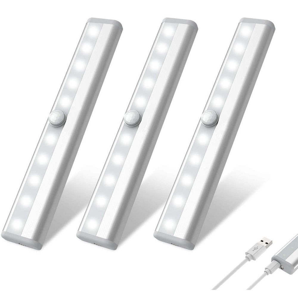 cool white 10LED  battery powered Lighting Led Motion Sensor Closet Cabinet Light