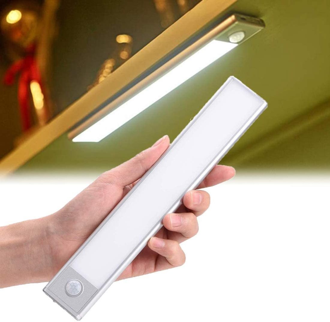 Under Cabinet Lights Motion Sensor USB-C Rechargeable LED Closet Lights Battery Operated Wireless Magnetic Light Strip