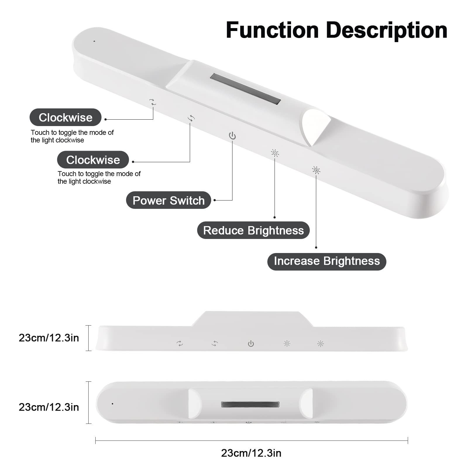 Rechargeable Magnetic Mounted Dimmable LED Closet Kitchen Portable Touch Bar Lights Stick on Bunk Bed Lamp Wall Reading Light