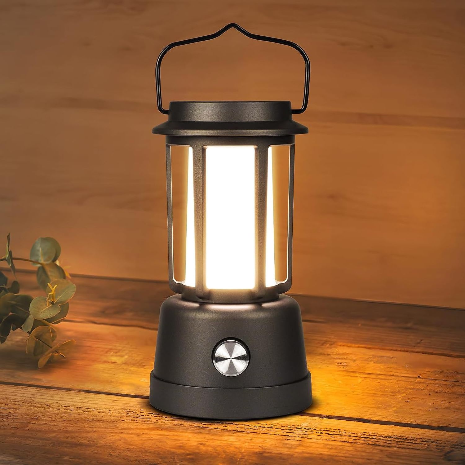 LED Camping Lantern for Power Outages 6000mAh Waterproof Rechargeable Lantern with Hand-Cranked Power Solar Lantern Camping Esse