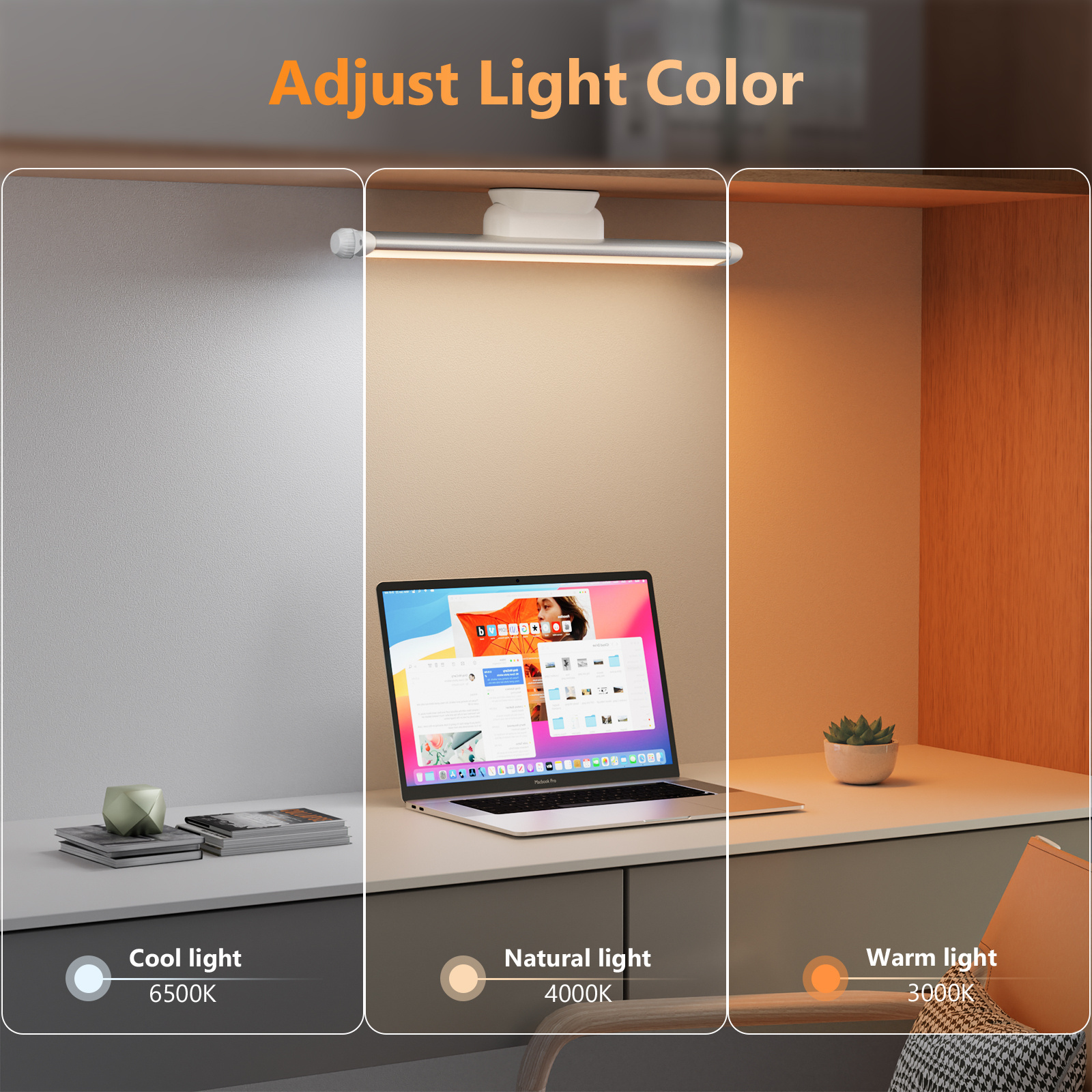 60led Magnetic Cabinet Light, Wireless Dimmable Touch Light Bar for cabinet or reading