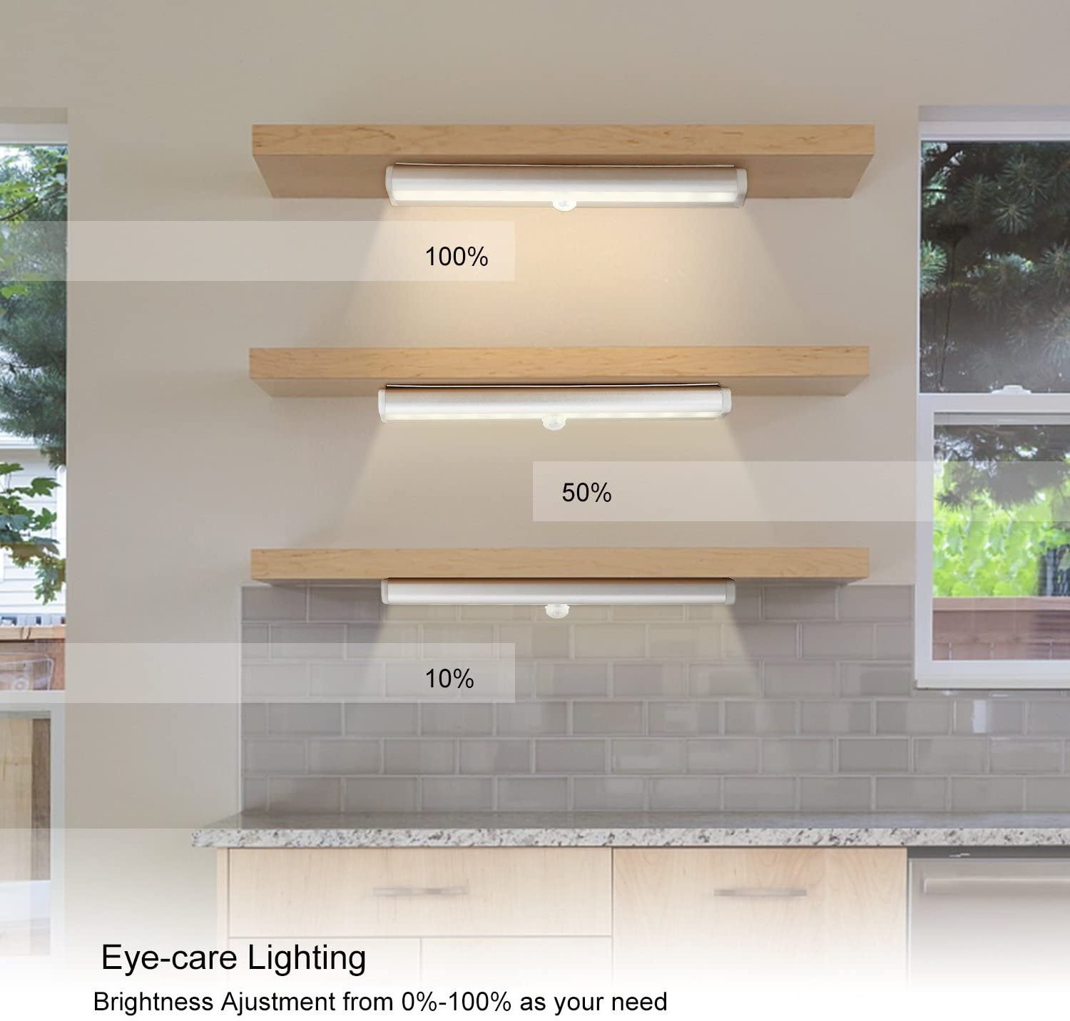 Battery Powered Wireless Kitchen Rechargeable Closet Linear Lamp LED Motion Sensor Lighting