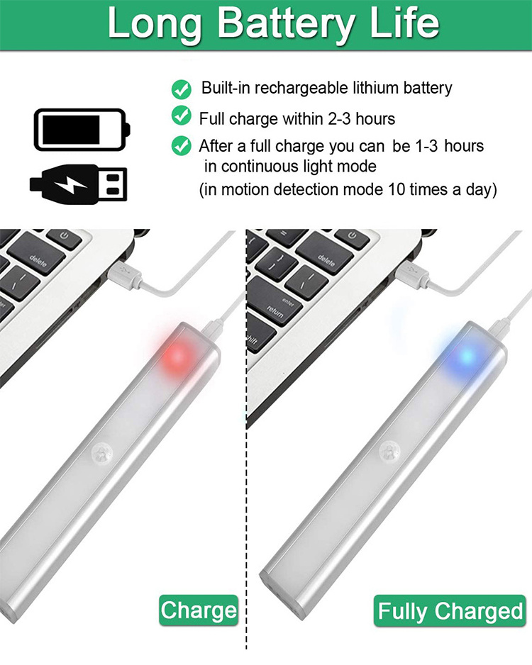30 LED Rechargeable PIR Motion Sensor  Wireless  Under Cabinet Closet Counter Shelf Light with Remote Control