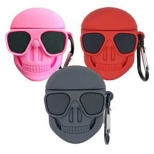 Custom Soft Silicone Headphone Airpods 1 2 Case Funny Cartoon Skull Design Anti-Dust Cover for AirPods Wholesale Charging Box