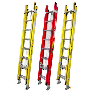 8 steps 4m 2.4m light fiberglass telescopic rope two-section extension ladder engineering fire ladder