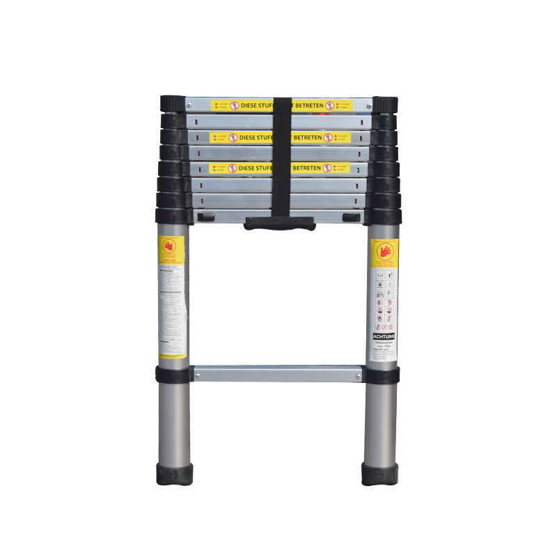 Single elevator 3.8m industrial telescopic ladder household aluminum ladder compact folding ladder