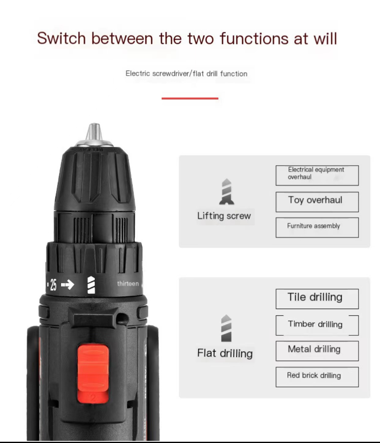 Factory direct sales household hardware tool set lithium battery power tool hand drill combination