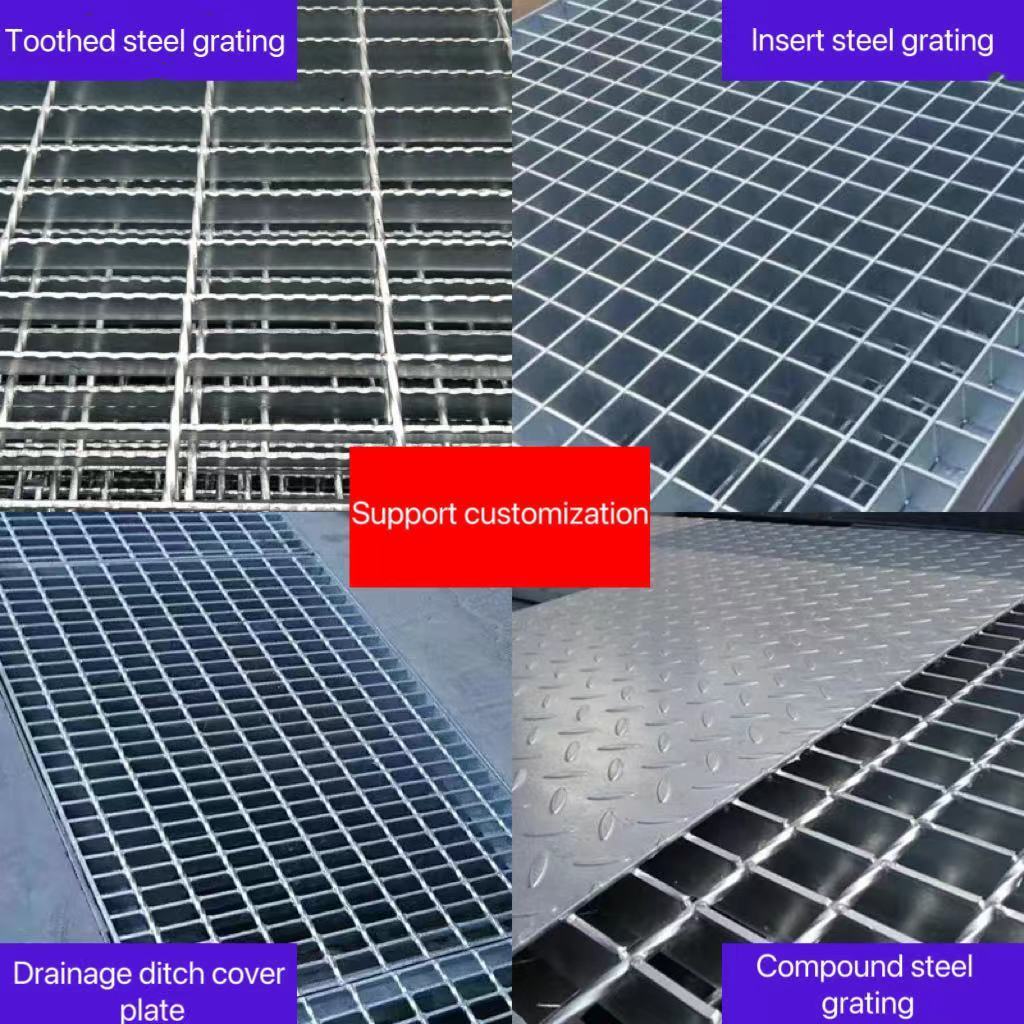 Heavy welding standard size mild industrial floor heavy drainage grating roof steel grating walkway steel grating