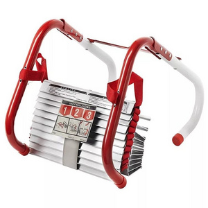 Fire escape ladder 2 floors with non-slip steps portable emergency escape ladder rack