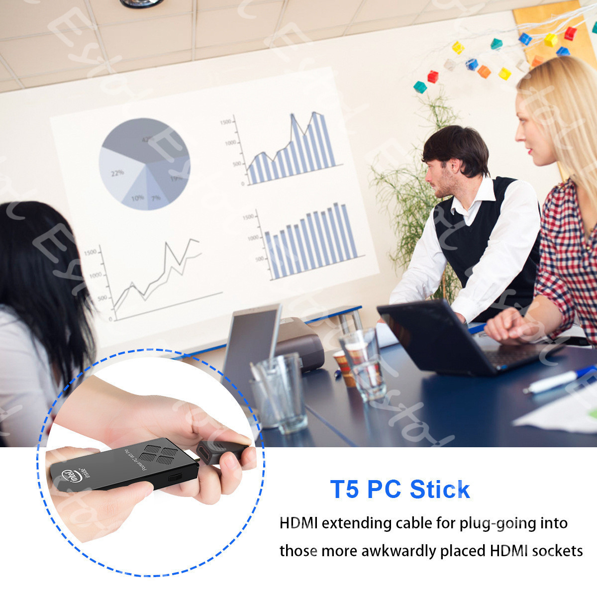 Powket Mini PC Stick Computer 2GM 4GM 8GB RAM 32GB 64GB 128GB Intel Atom X5-Z8350 Win 10 Home user Support 4K HD WiFi 2.4G 5G BT