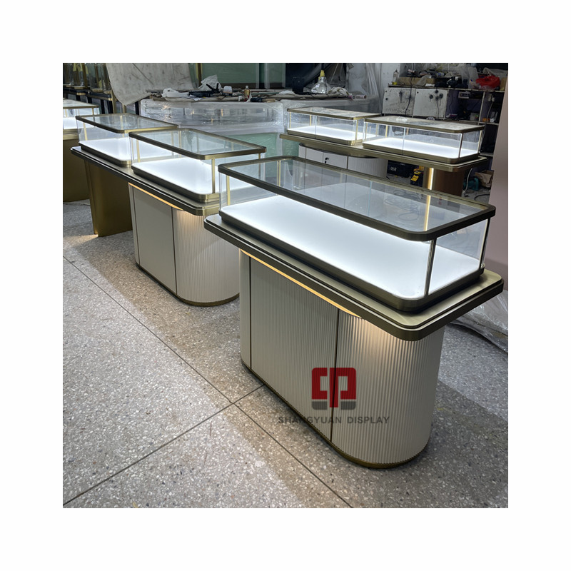 Modern Luxury Jewellery Showroom Jewellery Counter Design Interior Showcase Jewelry Display Cabinet Factory