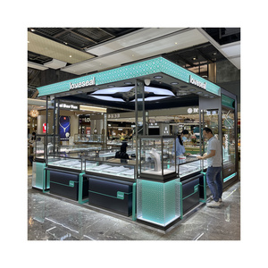 Shopping Mall Jewelry Kiosk Luxury Display Cabinet Customization Manufacturers Stainless Steel Glass Showcase Jewelry Counter