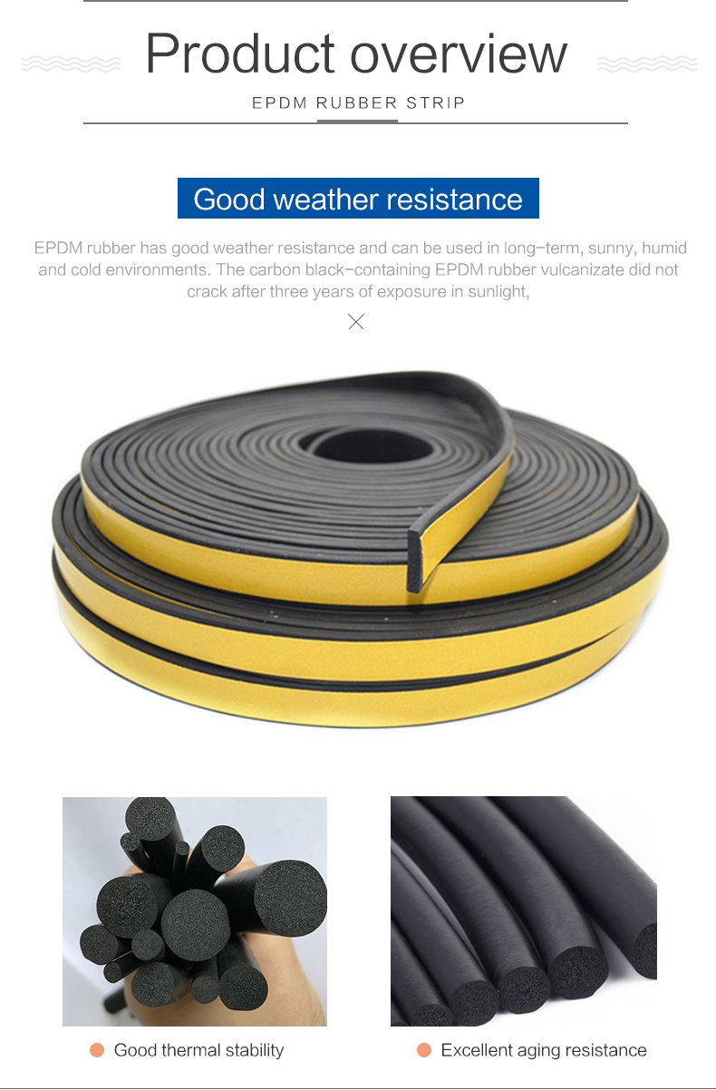 Epdm Yellow Self Adhesive Tape Closed Cell Epdm Adhesive Sponge Foam Rubber Seal Strip