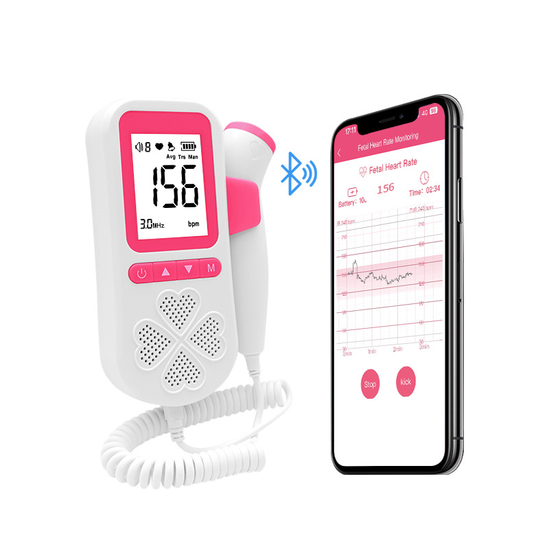 With Bluetooth Wireless Connection Free App Storage Baby Heart Sound Doppler Fetal Monitor