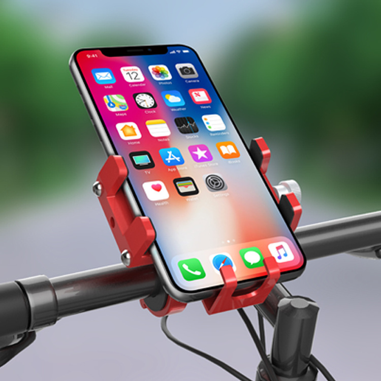 Bicycle & Motorcycle Phone Mount Aluminum Alloy Bike Phone Holder with 360 Degree  Rotation Fit Most Smartphones