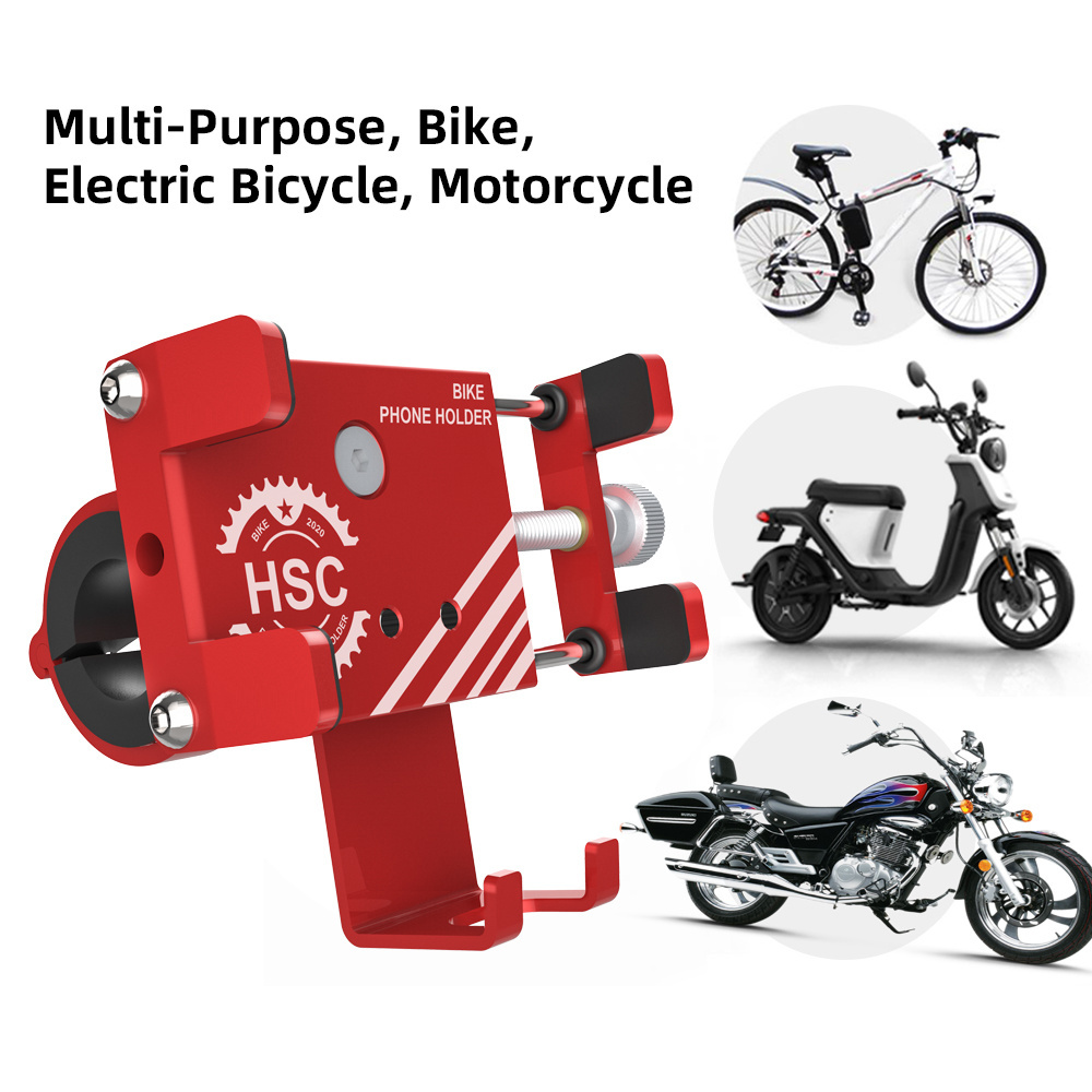 Bicycle & Motorcycle Phone Mount Aluminum Alloy Bike Phone Holder with 360 Degree  Rotation Fit Most Smartphones