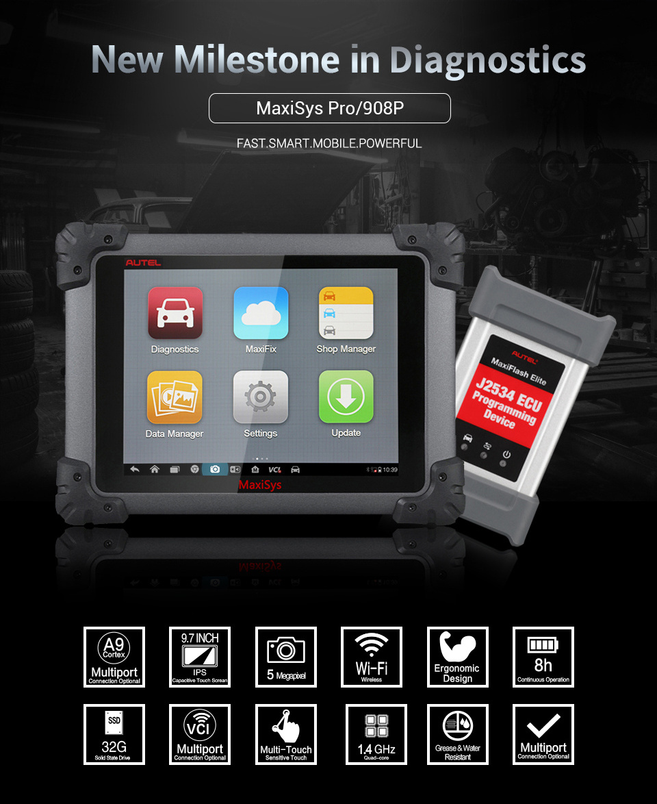 High Quality MS908P Wifi  Original Autel MaxiSys Pro OBD Full System Diagnostic with MaxiFlash ECU programming