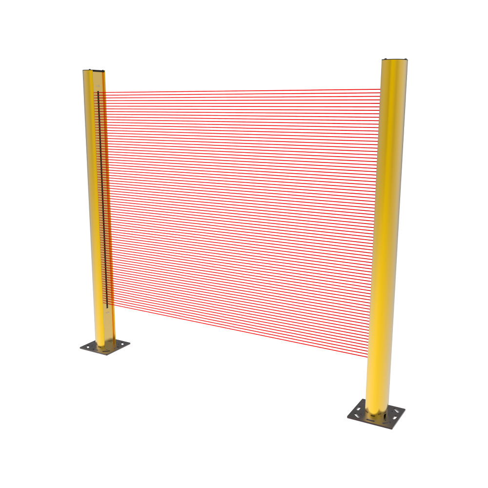 Ultra-long-range Safety Light Curtain for No-Blind Area Protection 100mm optical axis spacing, 50m working distance