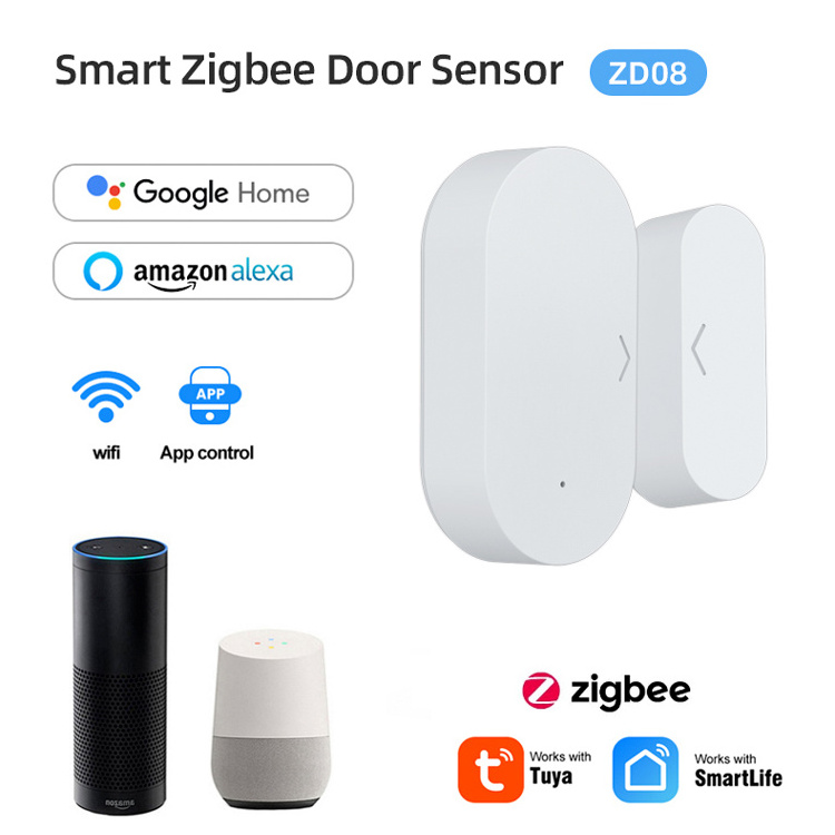 Tuya Zigbee Door Window Detector Smart Automatic Home Security Alarm System Wireless Alexa Google Garage Door WiFi door Sensor