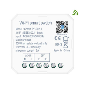 New Design Mini 1 Gang Wi-Fi Wireless Remote Control Tuya smart life app control Led Light Concealed Wifi Smart Switch