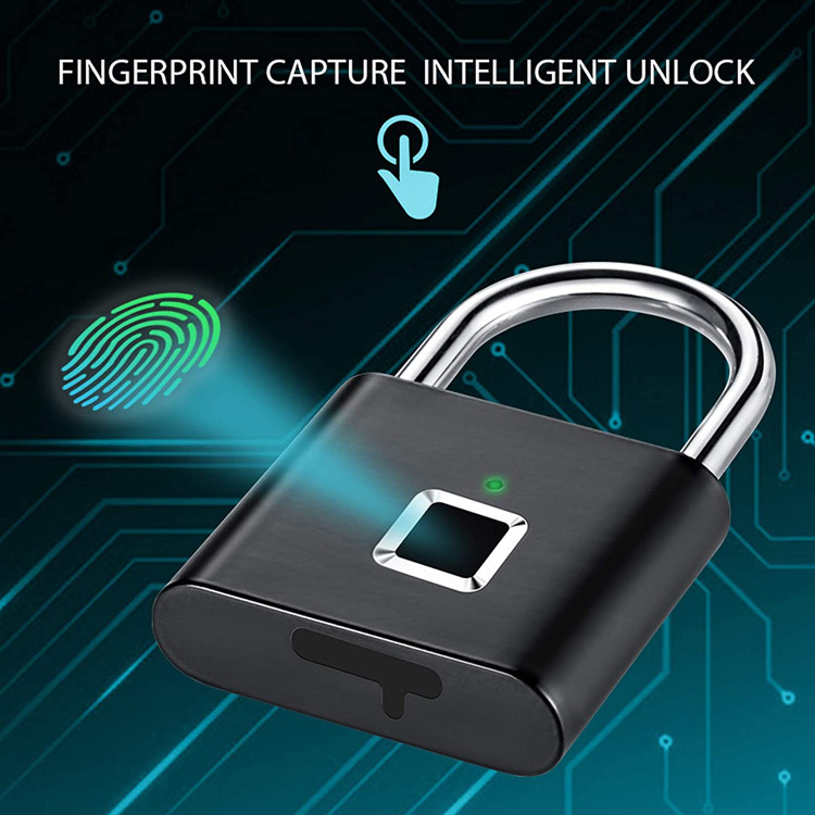 security door lock smart keyless usb rechargeable smart fingerprint padlock fingerprint for travel