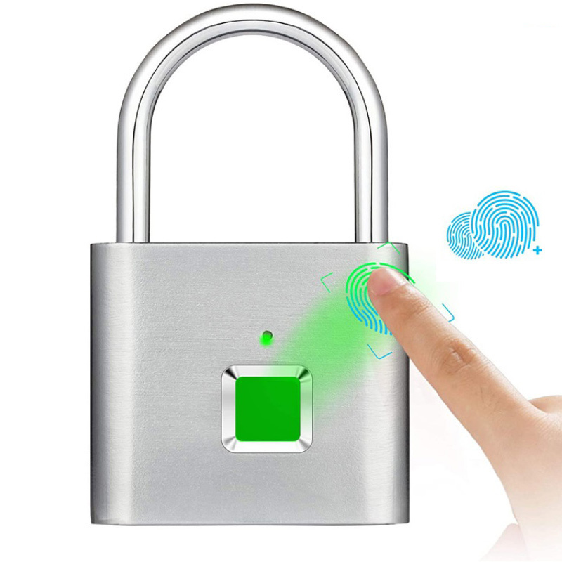 security door lock smart keyless usb rechargeable smart fingerprint padlock fingerprint for travel