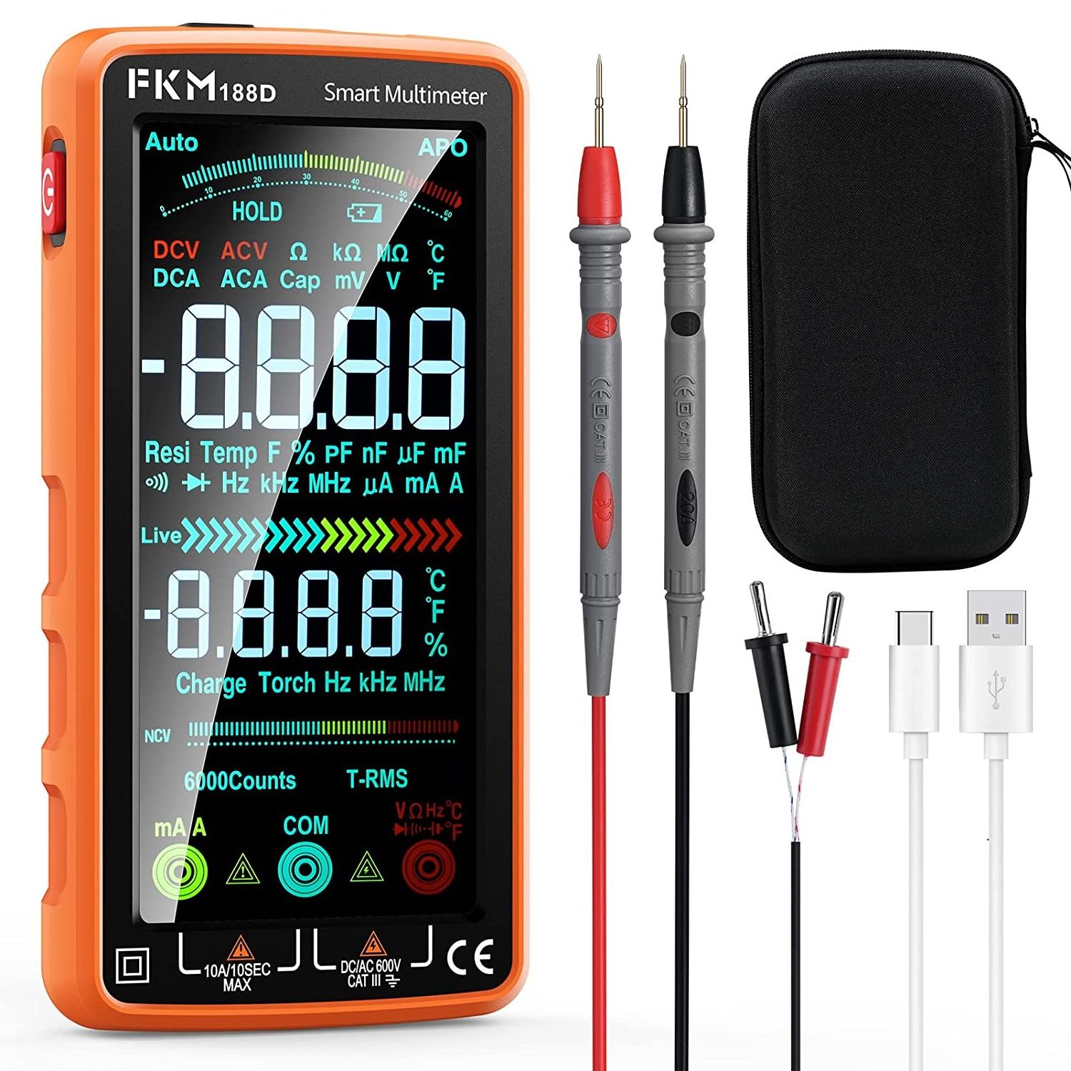 Hot Sale Best Battery Rechargeable LCD Display Touch Screen Multimeters True RMS DMM Tester Multimetro Digital Smart Multimeter